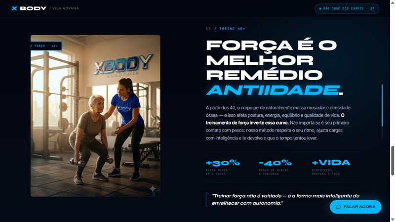 Landing page XBODY Vila Adyana